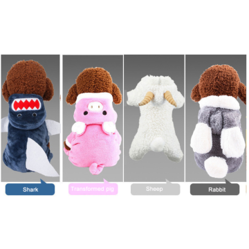 cotton fleece Pet jumpsuit cartoon dog winter coat